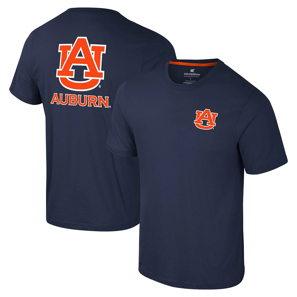 T-shirt Colosseum Navy Auburn Tigers Logo Lockup 2-Hit Active Blend pour hommes