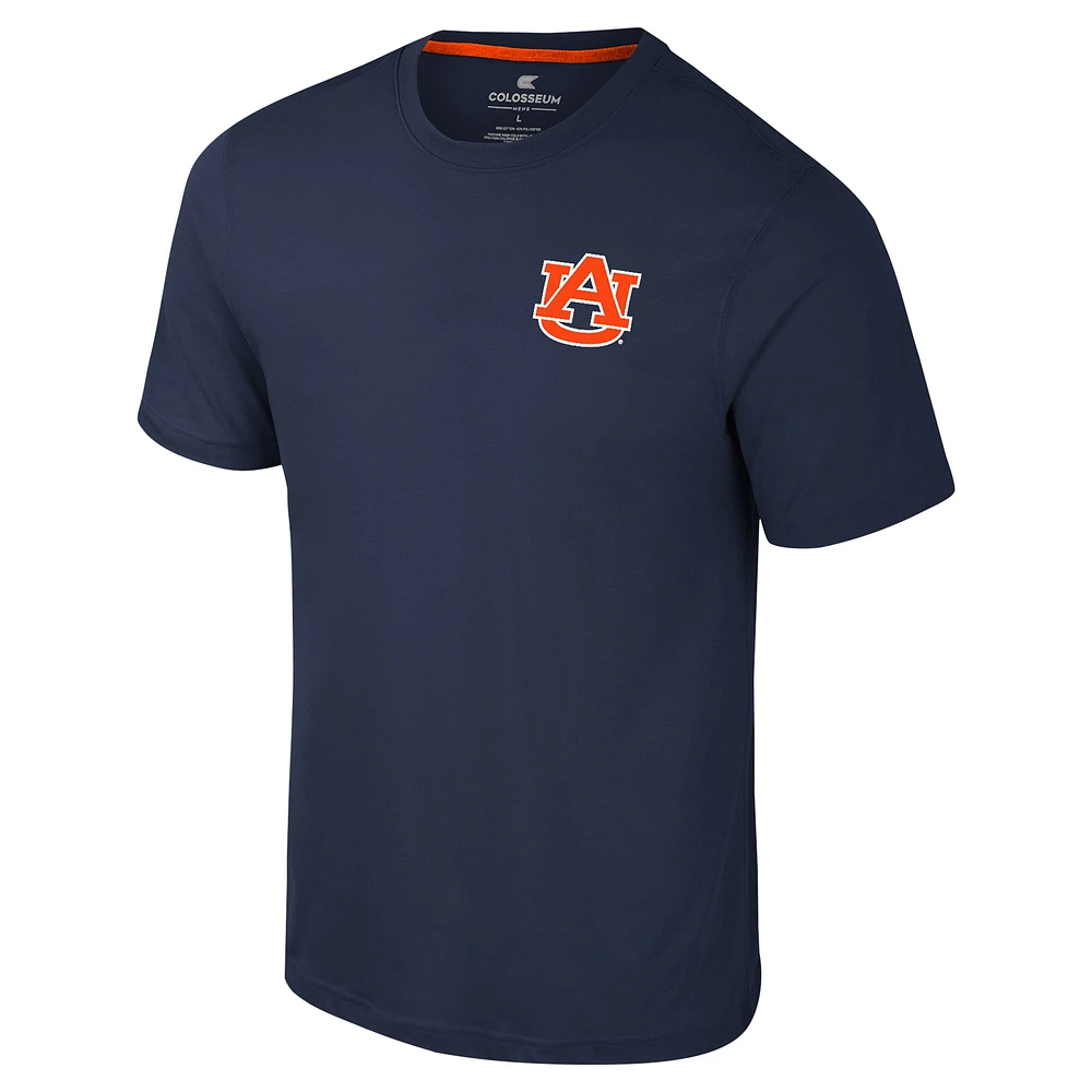 T-shirt Colosseum Navy Auburn Tigers Logo Lockup 2-Hit Active Blend pour hommes