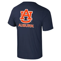 Men's Colosseum Navy Auburn Tigers Logo Lockup 2-Hit Active Blend T-Shirt