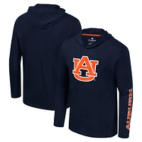 Men's Colosseum Navy Auburn Tigers Logo Lockup Active Blend Long Sleeve  T-Shirt Hoodie