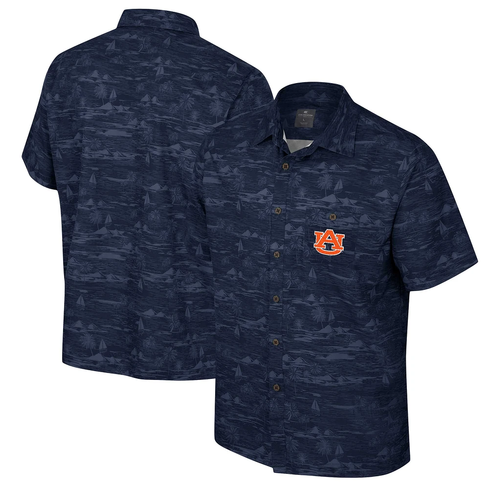 Men's Colosseum Navy Auburn Tigers Ozark Button-Up Shirt