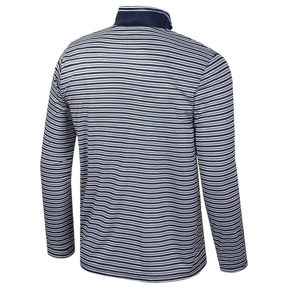 Men's Colosseum Navy Auburn Tigers Striped Quarter-Zip Top