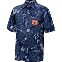 Men's Colosseum Navy Auburn Tigers The Dude Camp Button-Up Shirt