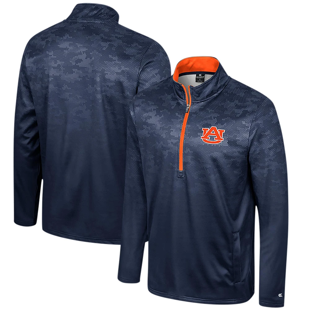 Men's Colosseum  Navy Auburn Tigers The Machine Half-Zip Jacket