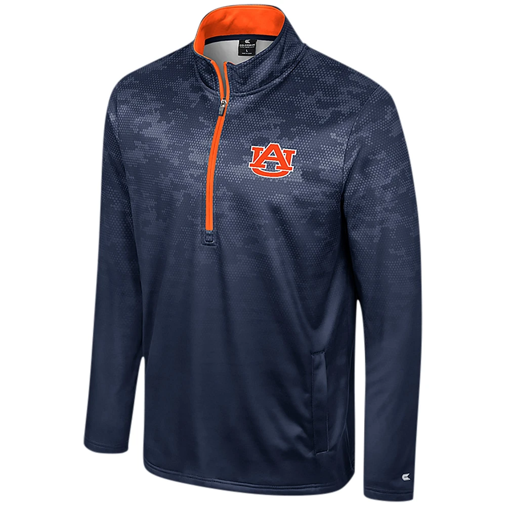 Men's Colosseum  Navy Auburn Tigers The Machine Half-Zip Jacket