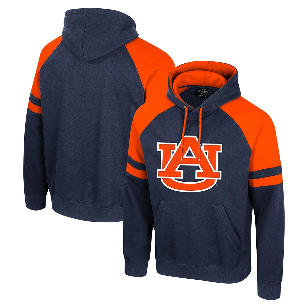 Men's Colosseum  Navy Auburn Tigers Todd Raglan Pullover Hoodie