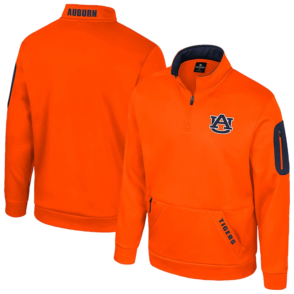 Veste polaire à quart de zip Mainframe Orange Colosseum pour homme des Auburn Tigers