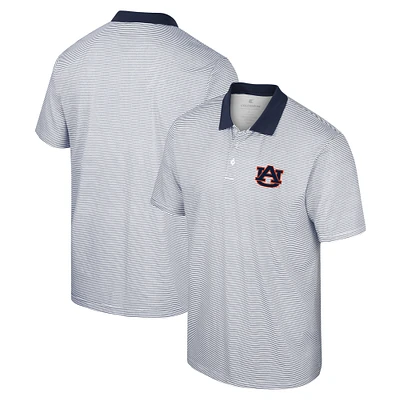 Men's Colosseum White/Navy Auburn Tigers Print Stripe Polo