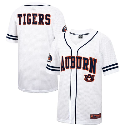 Men's Colosseum White Auburn Tigers Free Spirited Mesh Button-Up Baseball Jersey