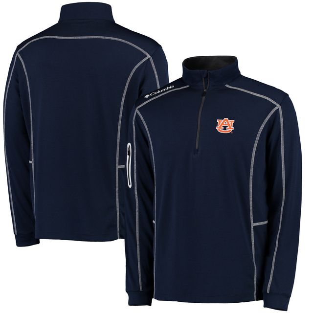 Columbia Golf Navy Auburn Tigers Shotgun Quarter-Zip Pull pour homme