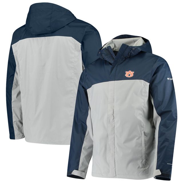 Veste à glissière pleine longueur Columbia Grey/Navy Auburn Tigers Glennaker Storm pour homme