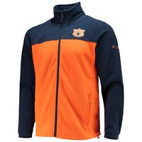 Men's Columbia Navy/Orange Auburn Tigers Flanker III Fleece Team Full-Zip Jacket