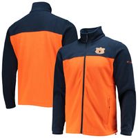 Men's Columbia Navy/Orange Auburn Tigers Flanker III Fleece Team Full-Zip Jacket