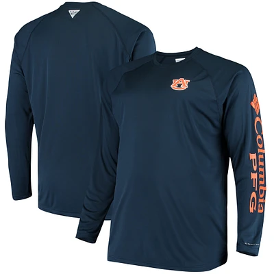 Columbia Navy Auburn Tigers Big & Tall Terminal Tackle T-shirt omnicolore à manches longues pour homme