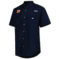 Chemise boutonnée Columbia Navy Auburn Tigers Bonehead pour homme