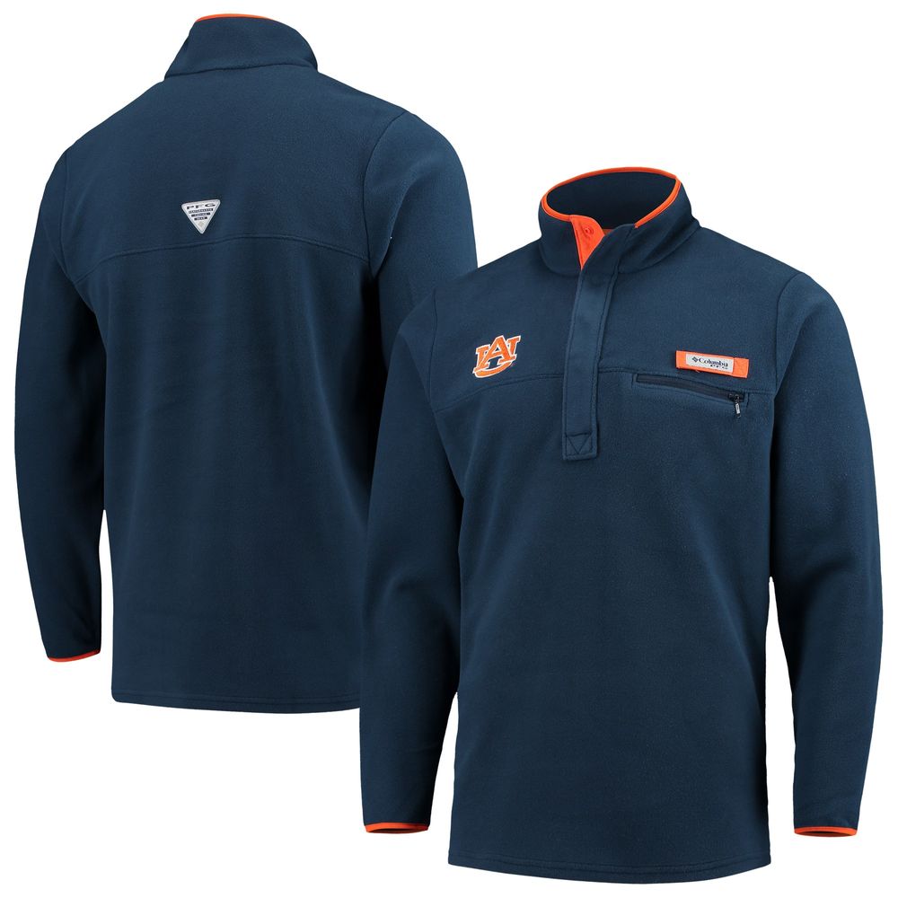 Men's Columbia Navy Auburn Tigers Collegiate Harborside Fleece Quarter-Snap Jacket