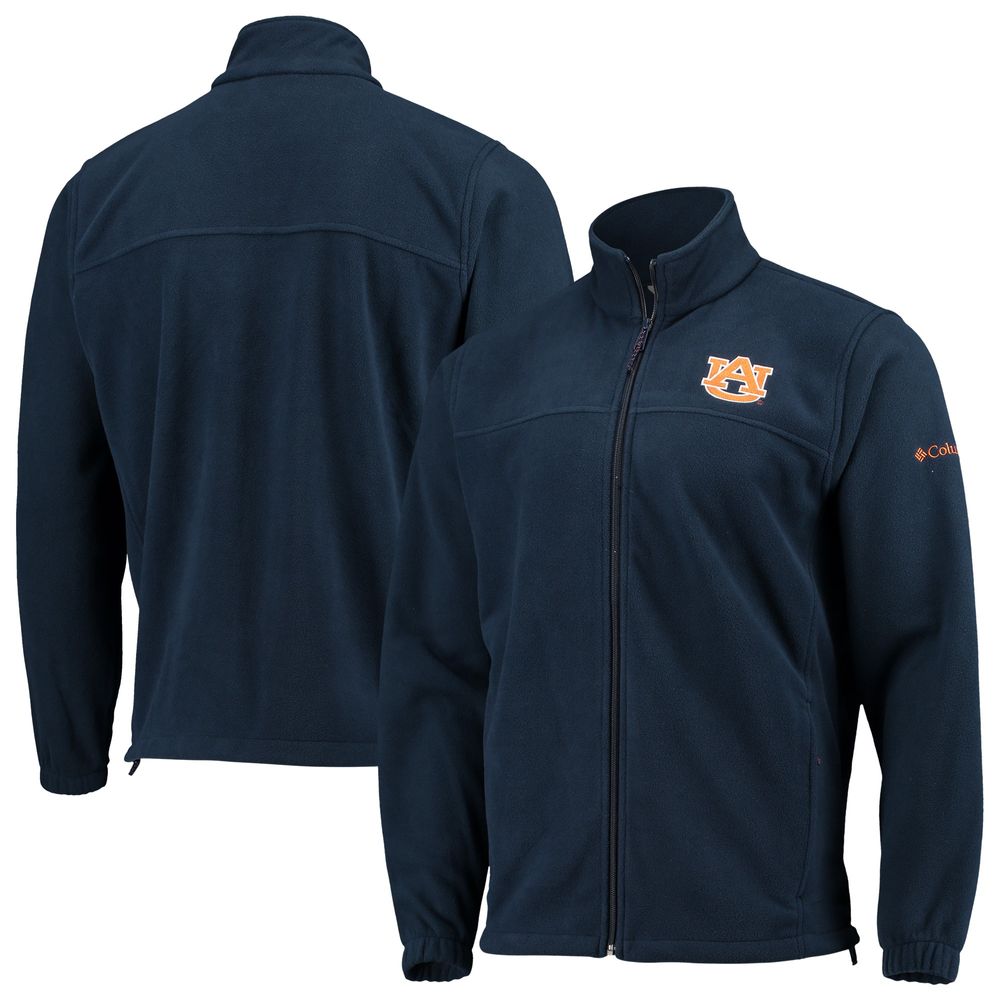 Men's Columbia Navy Auburn Tigers Flanker III Fleece Team Full-Zip Jacket