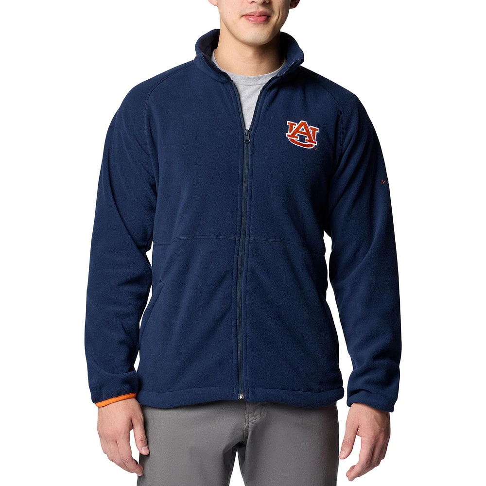 Veste polaire à glissière complète Columbia Navy Auburn Tigers Flanker IV Raglan pour homme