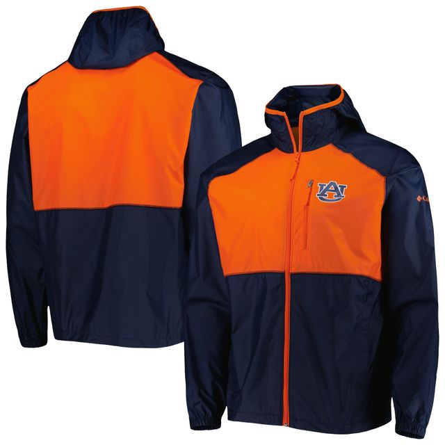 Veste coupe-vent à glissière pleine longueur Columbia Auburn Tigers Flash Forward pour homme