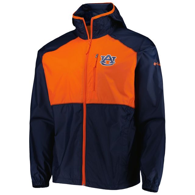 Veste coupe-vent à glissière pleine longueur Columbia Auburn Tigers Flash Forward pour homme