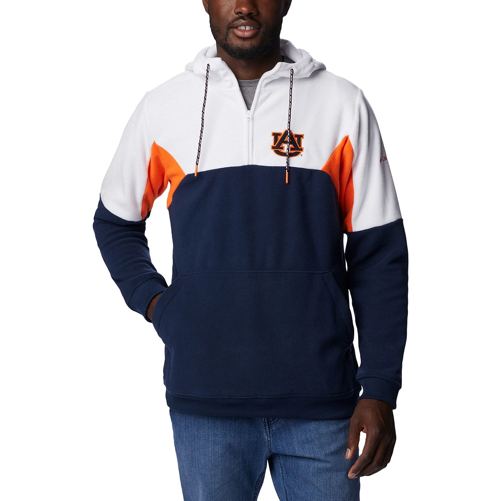 Men's Columbia Navy Auburn Tigers Lodge Quarter-Zip Hoodie