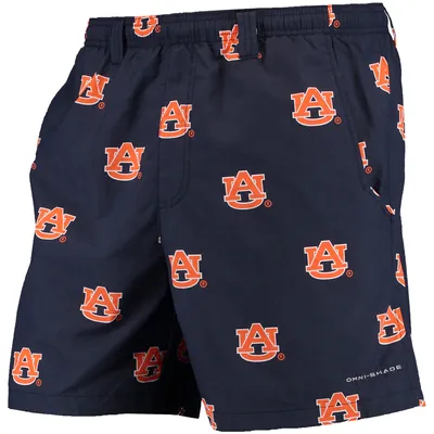 Auburn Tigers Columbia PFG Backcast II Omni-Shade Hybrid Shorts - Navy