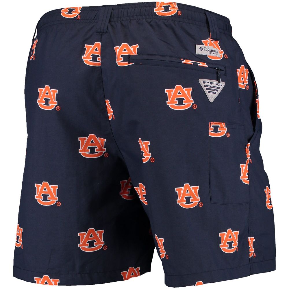 Men's Columbia Navy Auburn Tigers PFG Backcast II Omni-Shade Hybrid Shorts