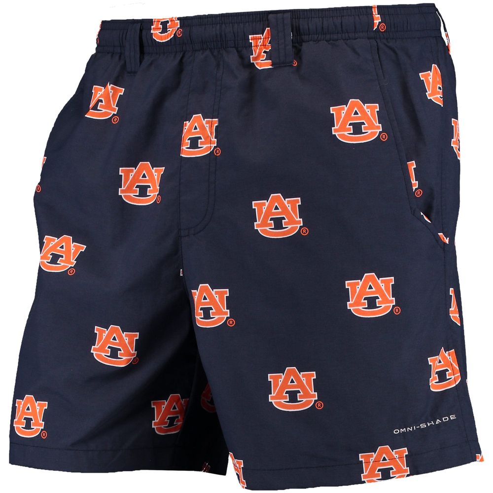 Men's Columbia Navy Auburn Tigers PFG Backcast II Omni-Shade Hybrid Shorts