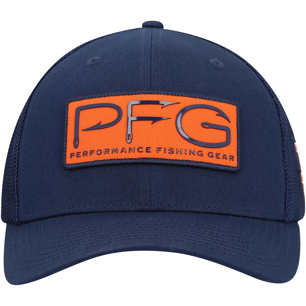 Men's Columbia Navy Auburn Tigers PFG Hooks Flex Hat