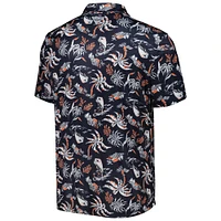 Men's Columbia Navy Auburn Tigers Super Terminal Tackle Omni-Shade Polo