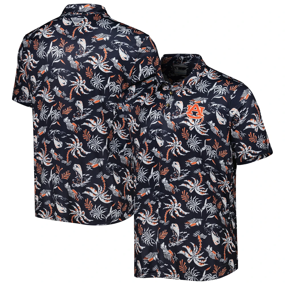 Polo pour homme Columbia Navy Auburn Tigers Super Terminal Tackle Omni-Shade