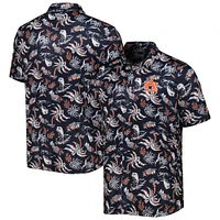 Men's Columbia Navy Auburn Tigers Super Terminal Tackle Omni-Shade Polo