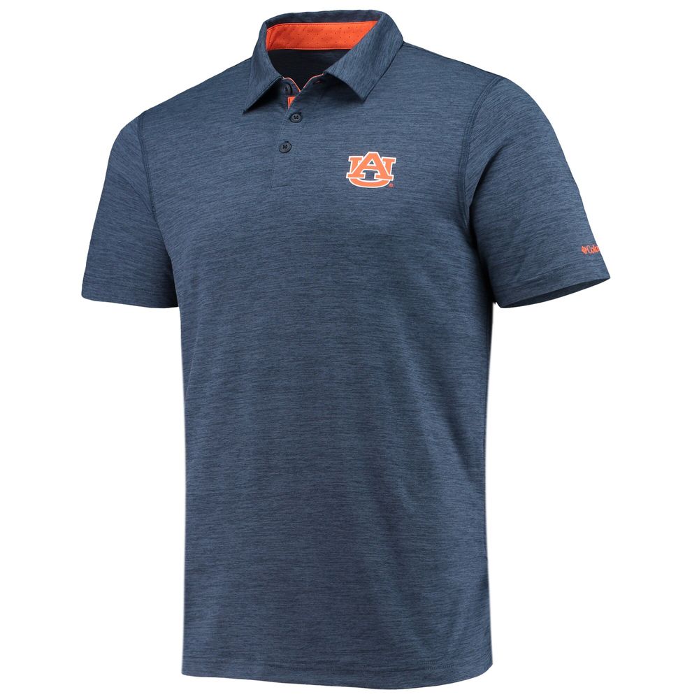 Men's Columbia Navy Auburn Tigers Tech Trail Omni-Shade Polo