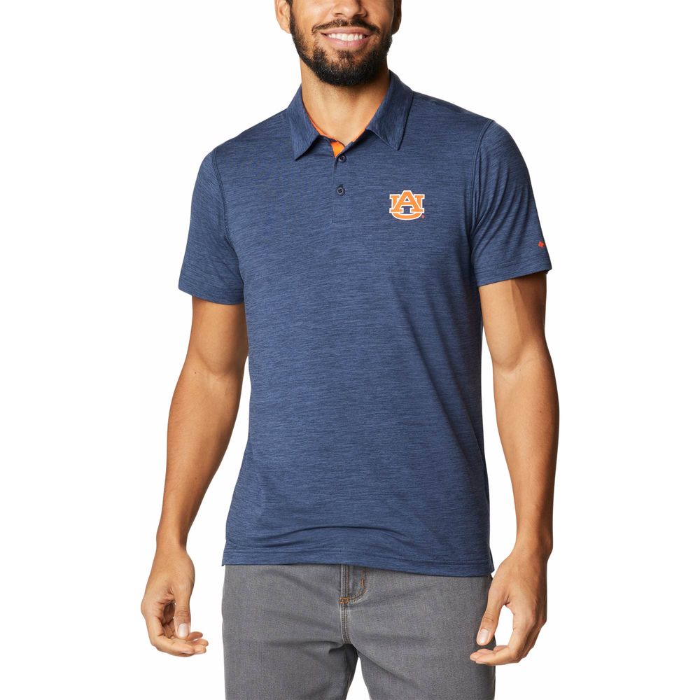 Men's Columbia Navy Auburn Tigers Tech Trail Omni-Shade Polo