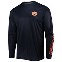 Men's Columbia Navy Auburn Tigers Terminal Shot Omni-Shade Omni-Wick Long Sleeve T-Shirt