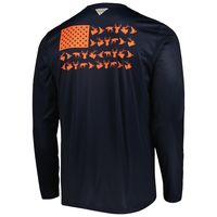 Men's Columbia Navy Auburn Tigers Terminal Shot Omni-Shade Omni-Wick Long Sleeve T-Shirt