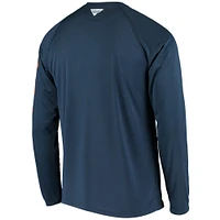 T-shirt à manches longues Columbia Navy Auburn Tigers Terminal Tackle Omni-Shade Raglan pour homme