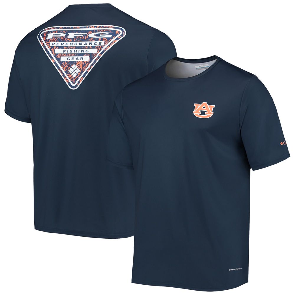 Men's Columbia Navy Auburn Tigers Terminal Tackle Omni-Shade T-Shirt