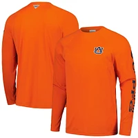 T-shirt à manches longues Columbia Orange Auburn Tigers Terminal Tackle Omni-Shade Raglan pour homme