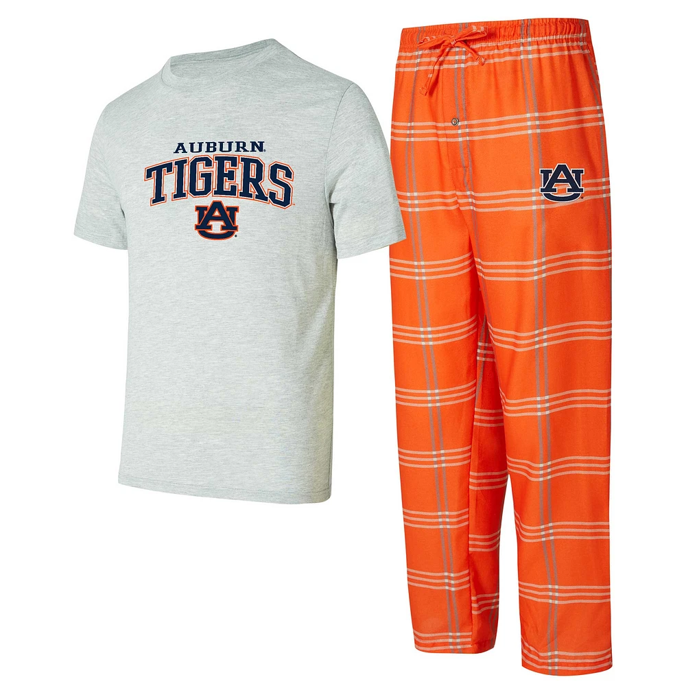 Ensemble de nuit pour homme Concepts Sport Auburn Tigers avec t-shirt et pantalon