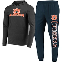 Men's Concepts Sport Navy/Heather Charcoal Auburn Tigers Meter Long Sleeve Hoodie T-Shirt & Jogger Pajama Set