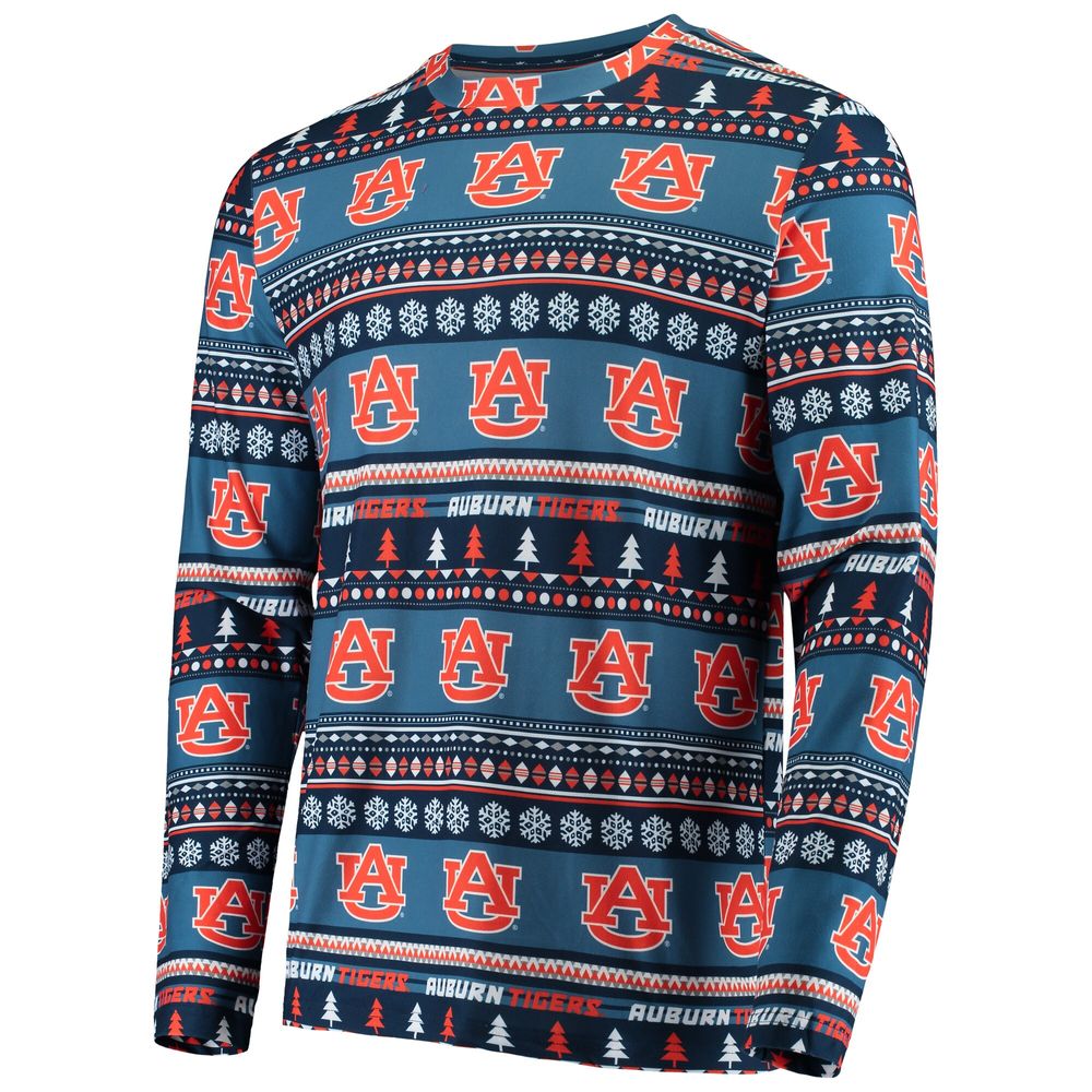 Men's Concepts Sport Navy Auburn Tigers Ugly Sweater Knit Long Sleeve Top and Pant Set