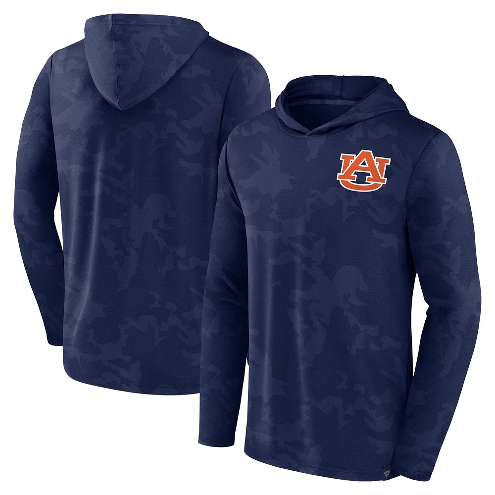 Men's Fanatics  Navy Auburn Tigers Camo Hoodie Long Sleeve T-Shirt