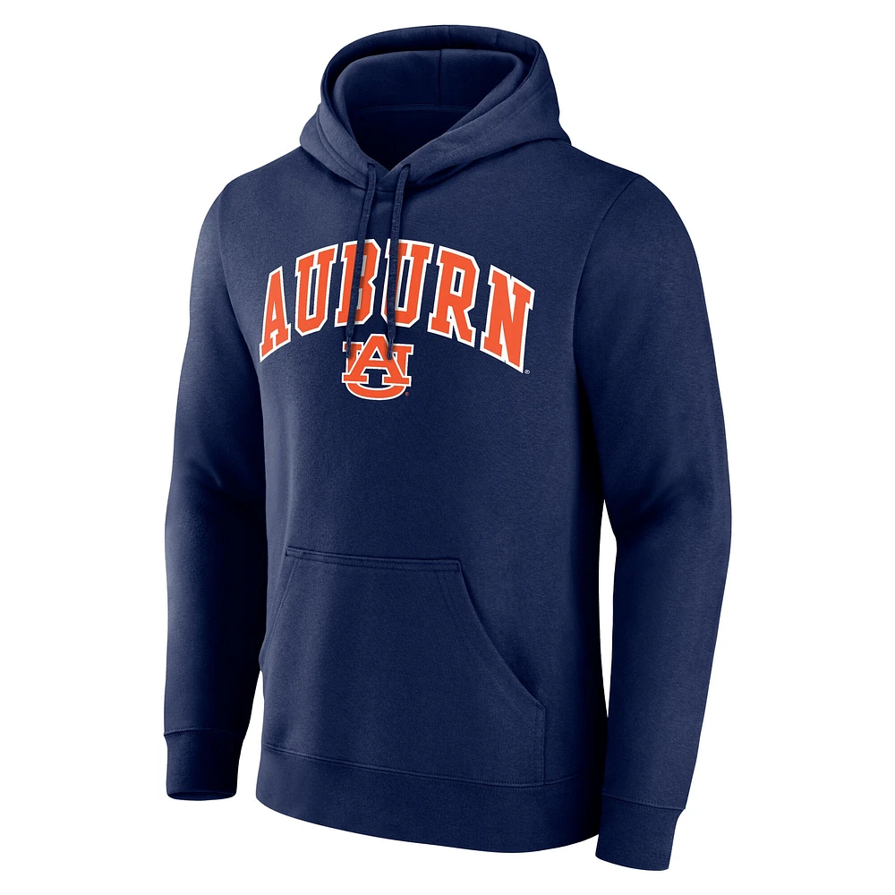 Sweat à capuche en polaire avec logo de l'équipe Auburn Tigers pour hommes Fanatics Navy