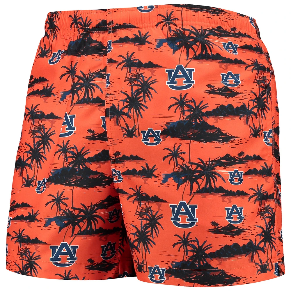 Men's FOCO Orange Auburn Tigers Island Palm Swim Trunks