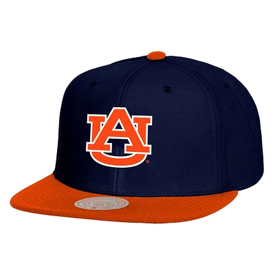 Men's Mitchell & Ness Navy/Orange Auburn Tigers 2-Tone 2.0 Snapback Hat