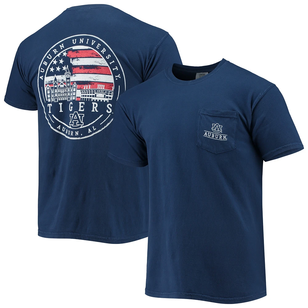 T-shirt Homme Bleu Marine Auburn Tigers Campus Americana