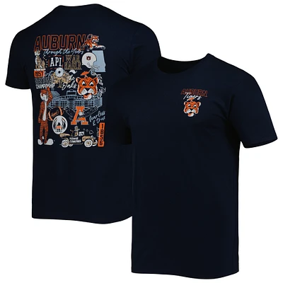 T-shirt Homme Bleu Marine Auburn Tigers Vintage Through the Years 2-Hit