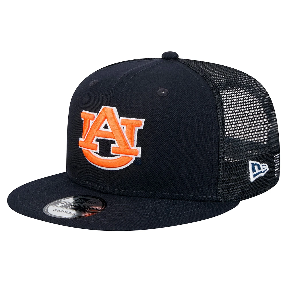 Casquette snapback 9FIFTY Trucker Auburn Tigers de New Era pour homme bleu marine