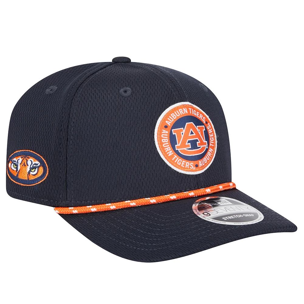 Men's New Era Navy Auburn Tigers COOLERA 9SEVENTY Rope Stretch-Snap Hat